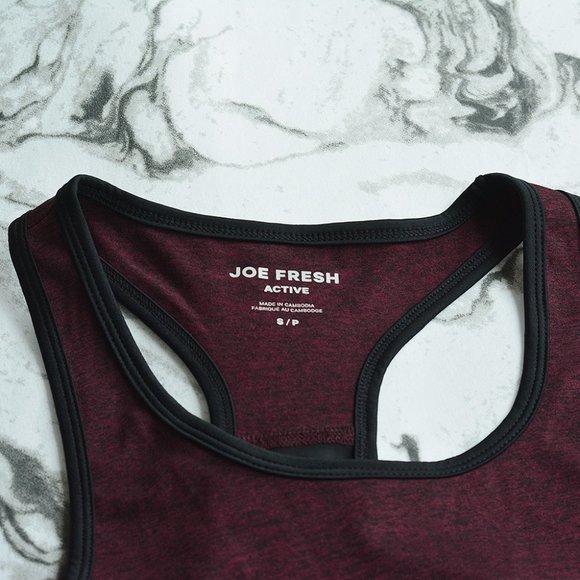 NWOT Joe Fresh Burgundy Workout Tank - Picture 2 of 6